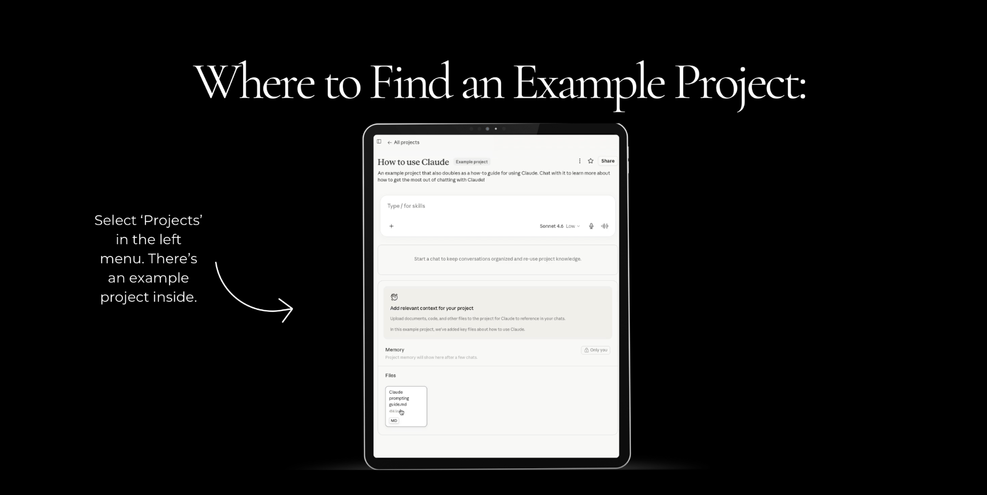 Example project slide